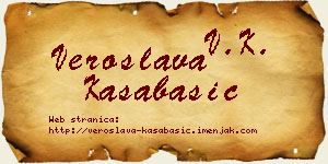 Veroslava Kasabašić vizit kartica